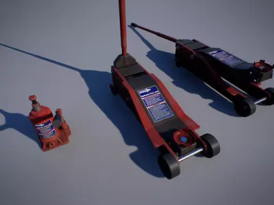 Hydraulic Jack Low-poly 3D model