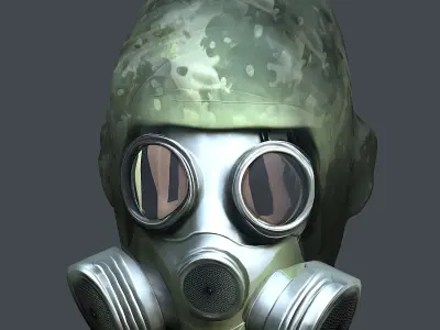 Helmet 3d model military combat Military Low-poly Low-poly 3D model 14