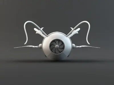 Drone ball with two arms 3D model