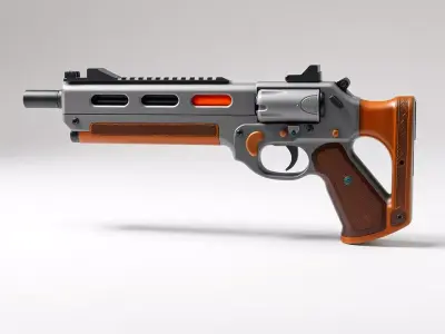 Modern Orange Blaster model pack Low-poly 3D model