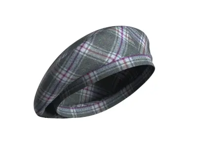 Wool Check Beret 3D model
