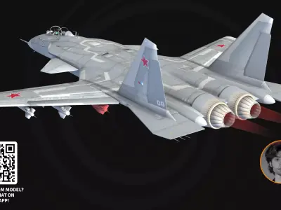 Alpha X Fighter Jet 3D Model - Advanced Military Aircraft 3D model