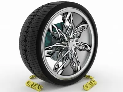 ORTAS CAR WHEEL RIM 73 GAME READY WHEEL RIM TIRE 3D model