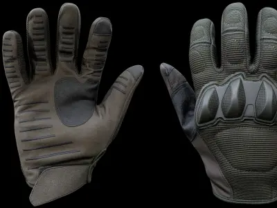 Tactical Gloves 036 Low-poly 3D model