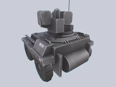 Unmanned Mini Tank Low-poly 3D model by Anima-Z