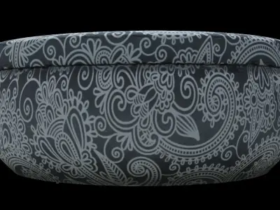 Antique oriental accessory case 3D model