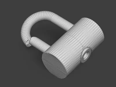 Broken Padlock Low-poly 3D model