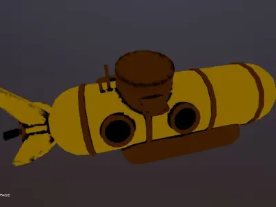 Yellow Submarine Free low-poly 3D model