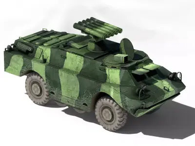 BRDM-3  reconnaissance Low-poly 3D model