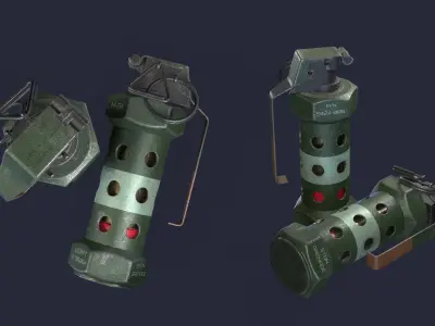 Flash-bang grenade Low-poly 3D model