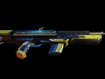 Sci-fi Rifle  Low-poly 3D model