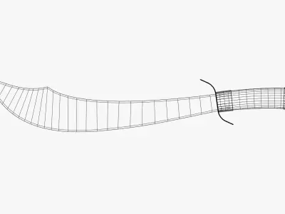 Medieval Curved Sword - Medieval Sword Weapon Low-poly 3D model