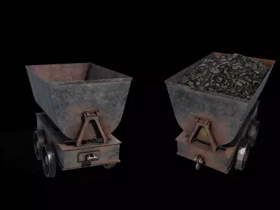 Mining Cart Low-poly 3D model