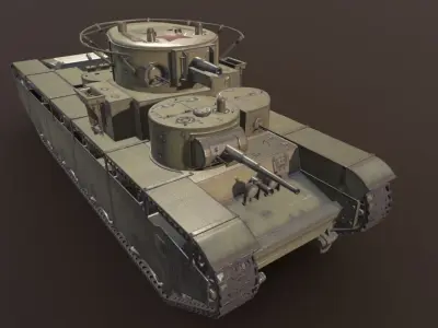 Tank T-35 Low-poly 3D model