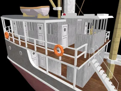 3D Ship Low Poly Low-poly 3D model