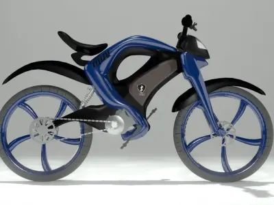 Ebike ultralight prototype Low-poly 3D model