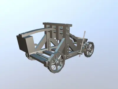 Medieval Catapult Low-poly 3D model