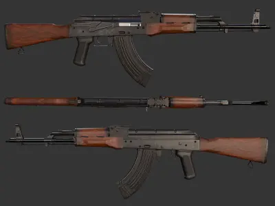 AKM-Gun Low-poly 3D model