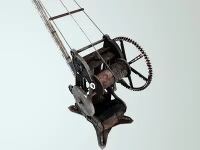 OLd Quayside Crane Low-poly 3D model