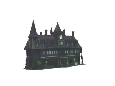 Haunted Mansion Low-poly 3D model