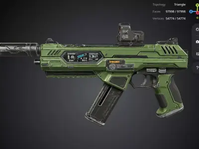 Green Pistol 3D model