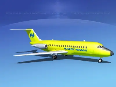 Douglas DC-9-15 Hughes Air West 3D model