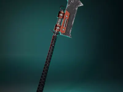 Fantasy Axe Game Asset  Low-poly 3D model