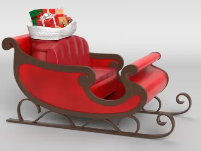 Santa Sleigh 3D model get