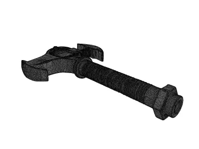 SciFi Industrial Adjustable Wrench 3D model
