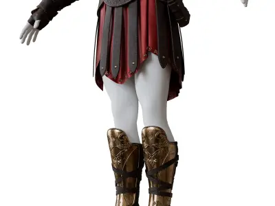 Roman Spartan Soldier Armor And Weapons Set Low-poly 3D model