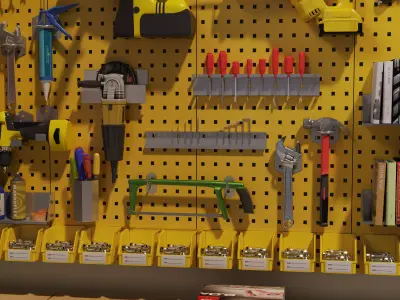 Ultimate Garage Workshop L-Shaped Workbench  3D model