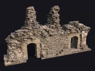 Game Ready Scanned Castle Ruins v1 Low-poly 3D model