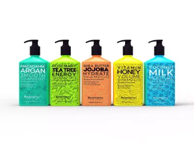 Shampoo Bottles Low-poly 3D model