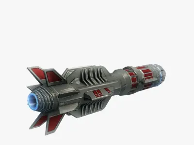 Missile 12 sci-fi low poly Low-poly 3D model