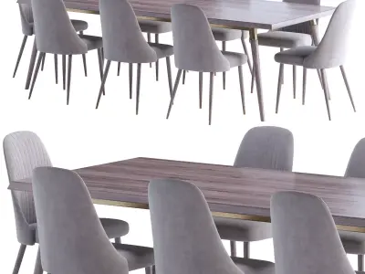 Sitte Dining Table and Chair Bary 3D model