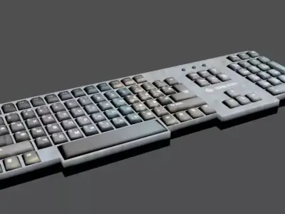 keyboard on desk Low-poly 3D model