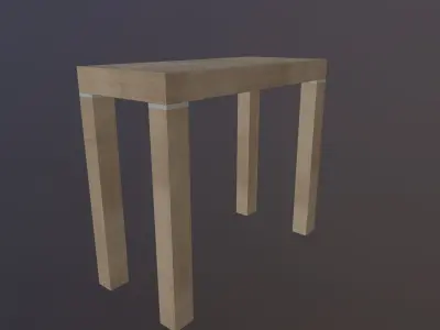 Wooden Table Low-poly 3D model 3