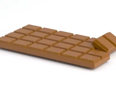 chocolate bar 01 3D model