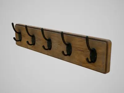 Wall Coat Hanger Low-poly 3D model