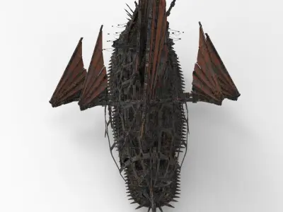 Great Khan Red fin Ship  3D model