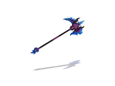 Flame Axe Low-poly 3D model