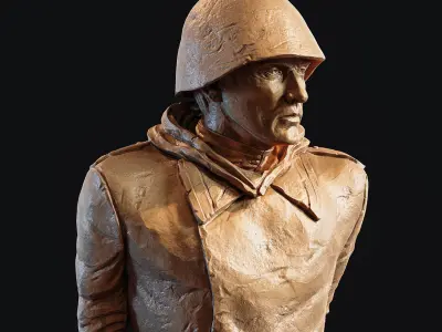 Monument to a WWII soldier 3D print model