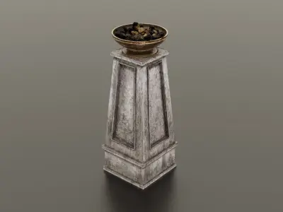 Fire column Low-poly 3D model