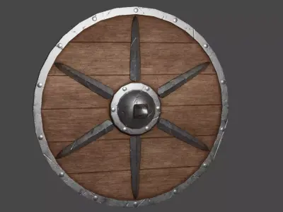 Shield Low-poly 3D model 11