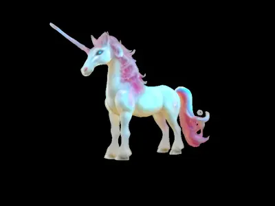 Enchanted Pastel Unicorn 3D Model  Low-poly 3D model