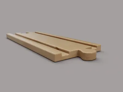 Wooden Toy Train - Track Straight - Game Ready Low-poly 3D model Free low-poly 3D model
