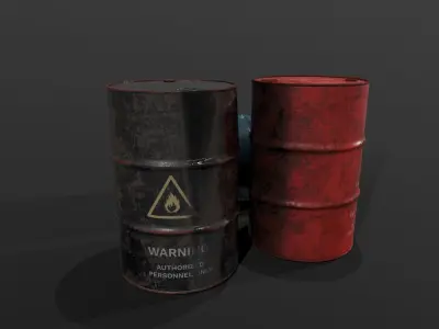 Oil Barrels Low-poly 3D model get
