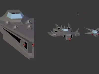 Spaceship lowpoly fighter jet Low-poly 3D model