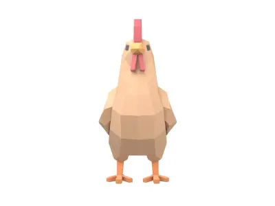 Low Poly Chicken v1 001 Free low-poly 3D model