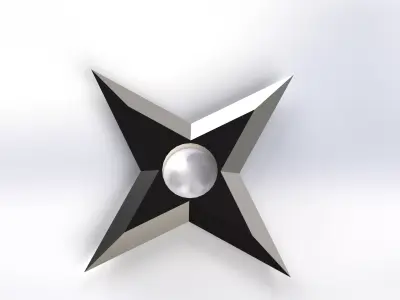 Low Poly Shuriken Ninja Throwing Star  Game Ready Low-poly 3D model